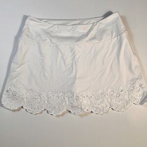 Intro Love The Fit Womens Petite White Skort With Eyelet Hem Large